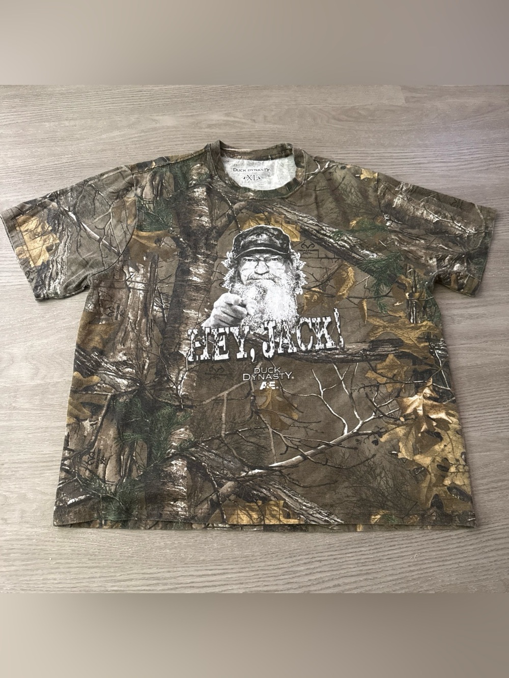 Duck Dynasty Mens T Shirt Size XL Realtree Camo Men Cotton Graphic Tee Hey Jack